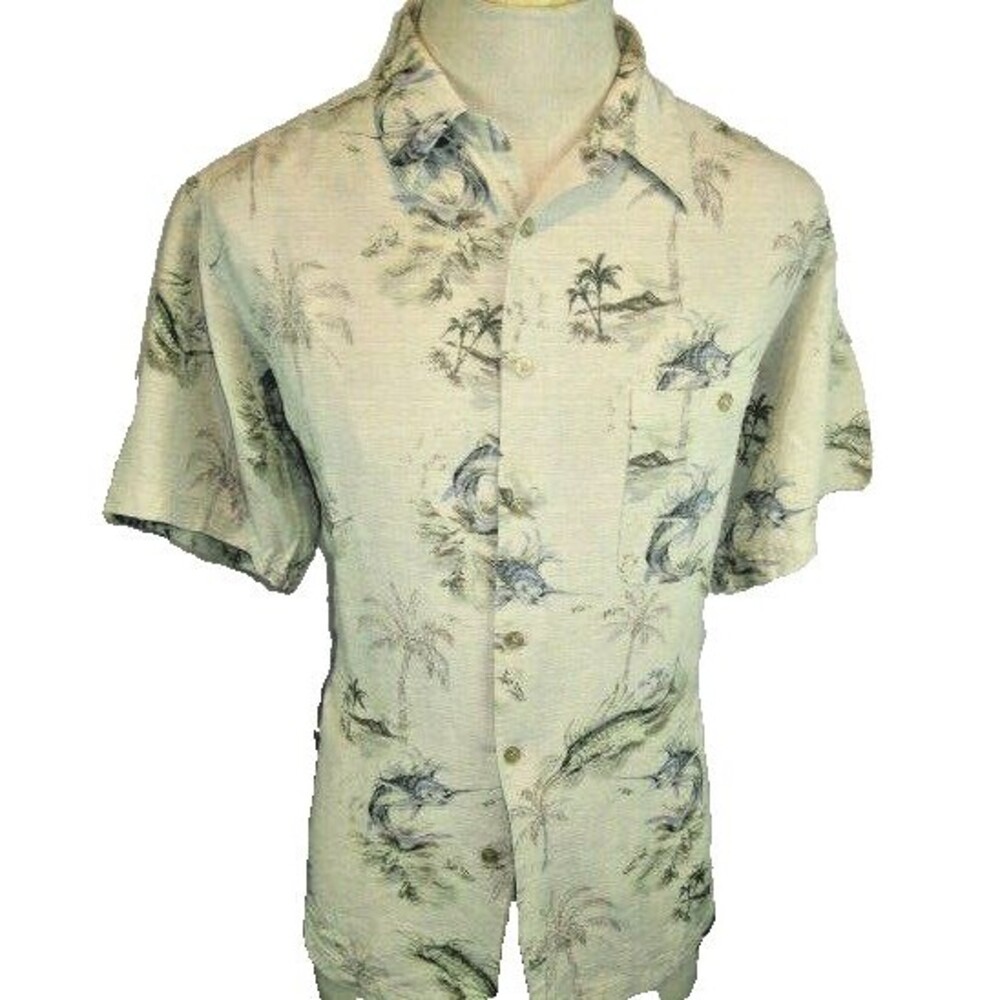 Mens Chereskin Silk Multicolor SS Hawaiian Aloha Island Casual Shirt sz XL